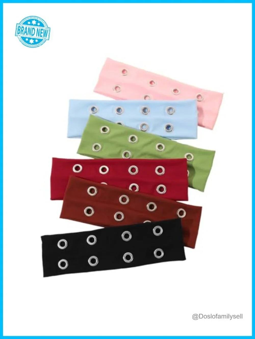 6 Pack Metallic Punk Headbands Elastic Fabric Hair Bands Y2K Sporty